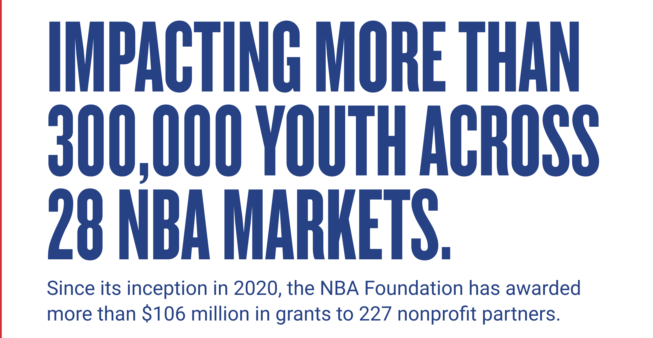impacting more than 300,000 youth across 28 NBA markets.